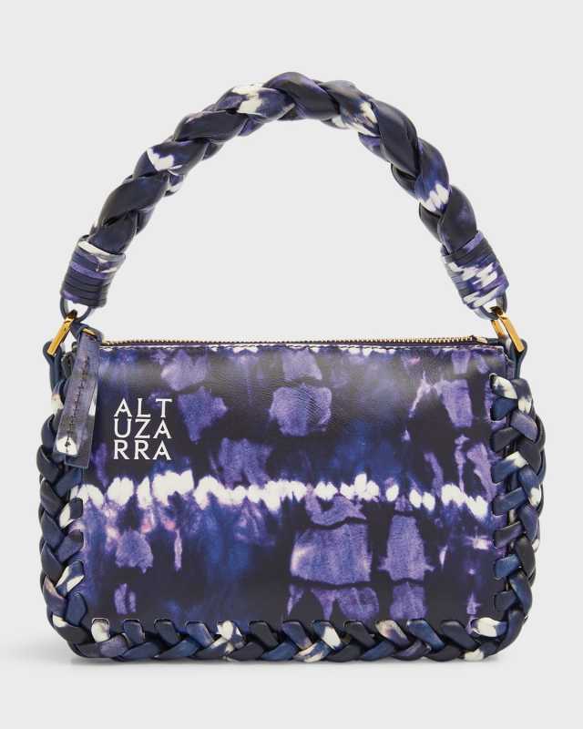 Small Braided Dye Leather Top-Handle Bag